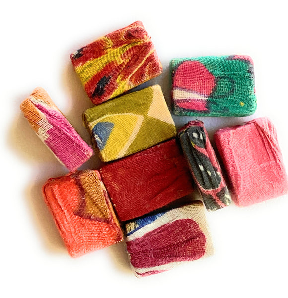 Recycled Kantha Fabric Beads - RECTANGLE