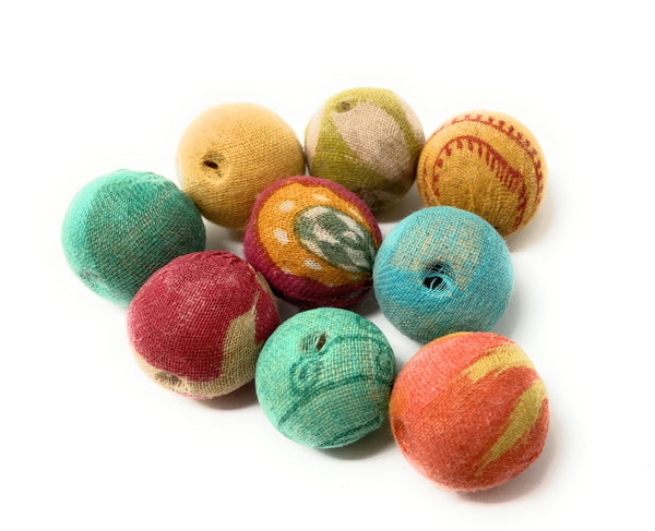 Recycled Kantha Fabric Beads - 20mm